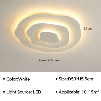 Plafonnier LED Moderne Blanc Acrylique Grande Surface | Style Nordique