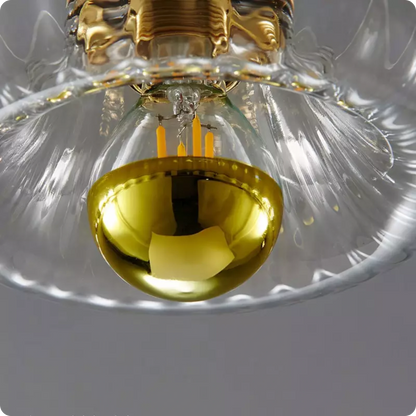Plafonnier en verre Bauhaus avec effet de lumière or ou argent