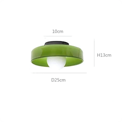 Plafonnier en verre laiteux vert moderne – Lumière LED élégante - PlafonnierDeco