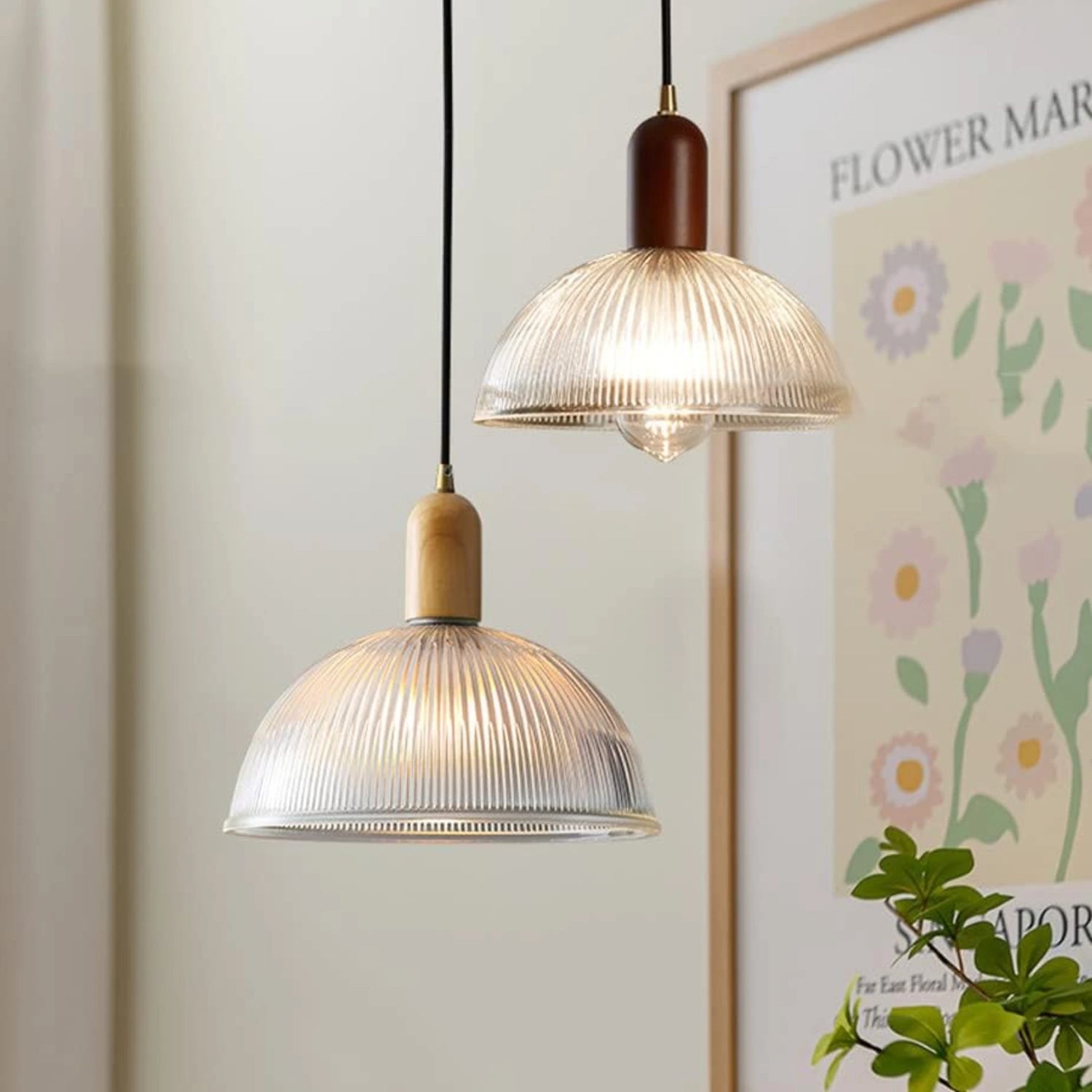 Plafonnier Suspension Design – Verre Métal Effet Scandinave - PlafonnierDeco