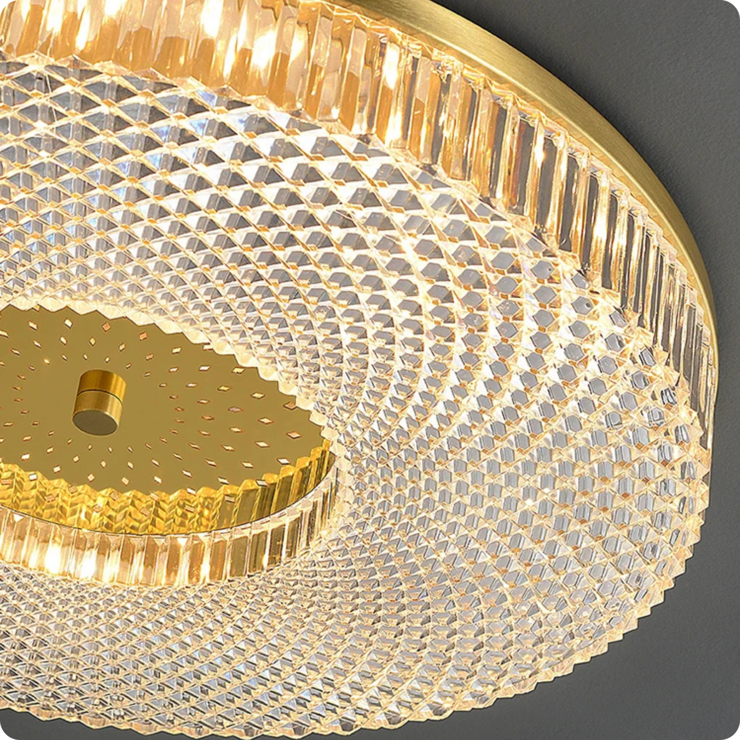 Plafonnier moderne en cuivre rond avec éclairage LED poli pour chambre - PlafonnierDeco