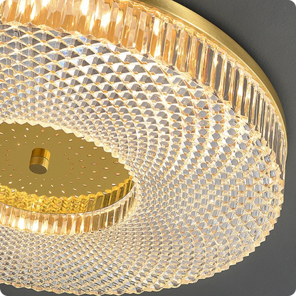 Plafonnier moderne en cuivre rond avec éclairage LED poli pour chambre - PlafonnierDeco