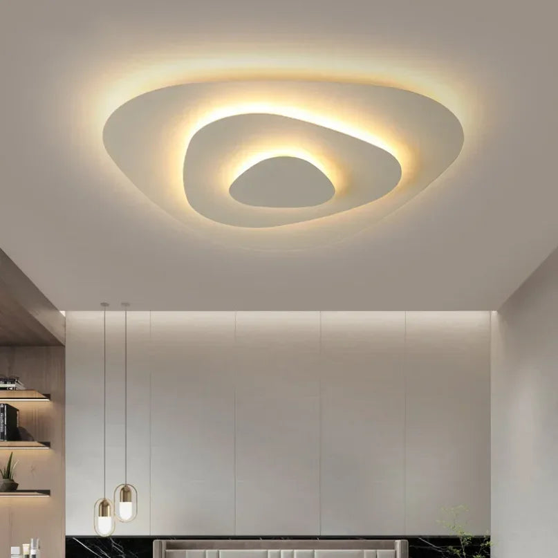 Plafonnier LED Moderne Blanc Acrylique Grande Surface | Style Nordique