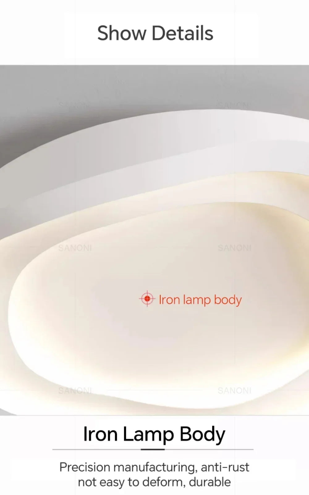 Plafonnier LED Moderne Blanc Acrylique Grande Surface | Style Nordique