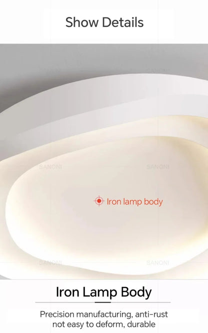 Plafonnier LED Moderne Blanc Acrylique Grande Surface | Style Nordique