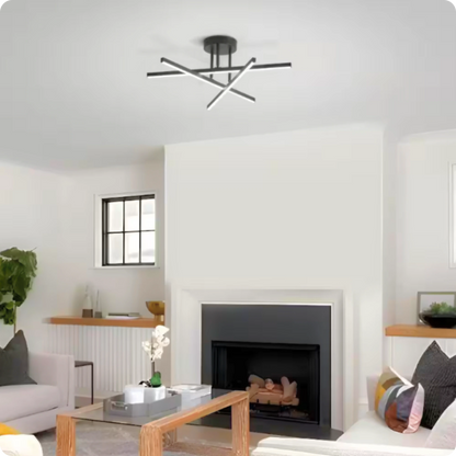 Plafonnier LED Semi-Encastré Fer Noir Design Nordique Chic - PlafonnierDeco