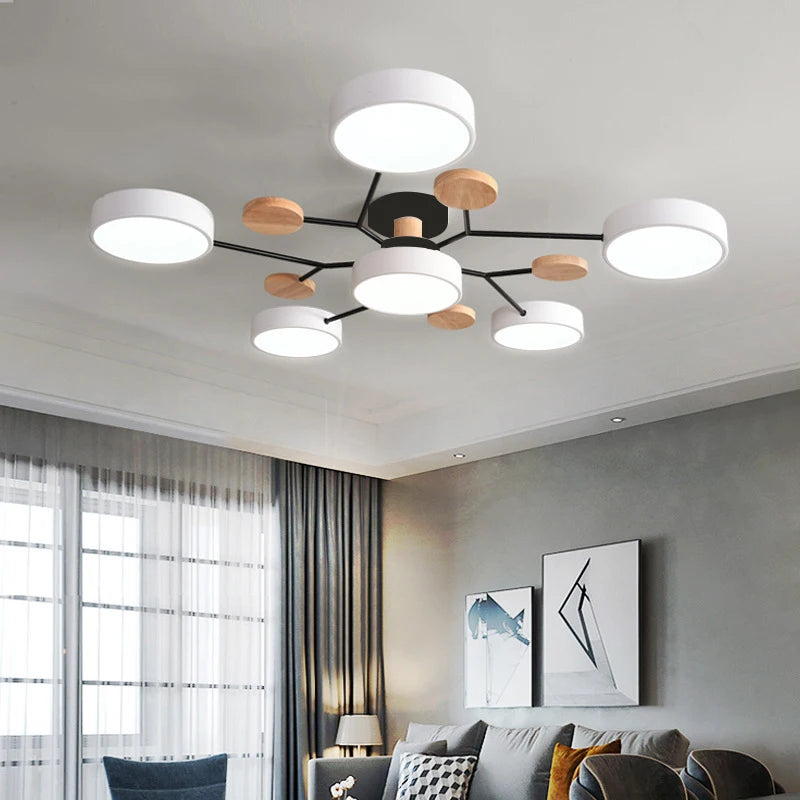 Plafonnier Moderne Design 5 Bras LED | Lumière à 3 Couleurs