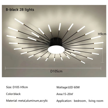 Plafonnier LED Spirale Artificielle Acrylique Dimmable avec 12 Lumières Neutres