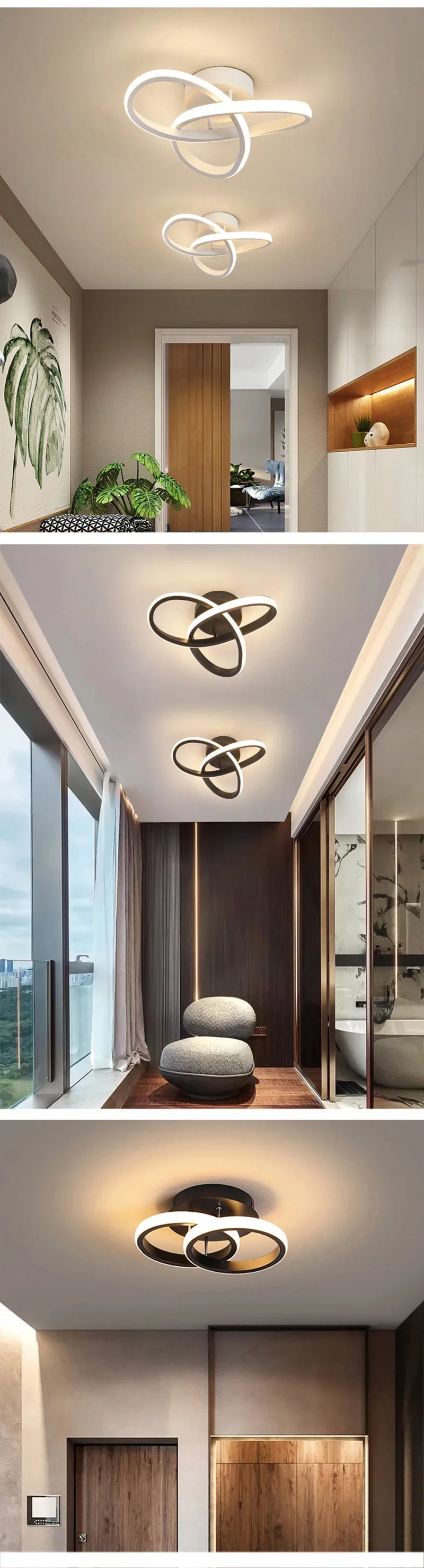 Plafonnier Moderne Forme Trèfle Aluminium & Silicone LED