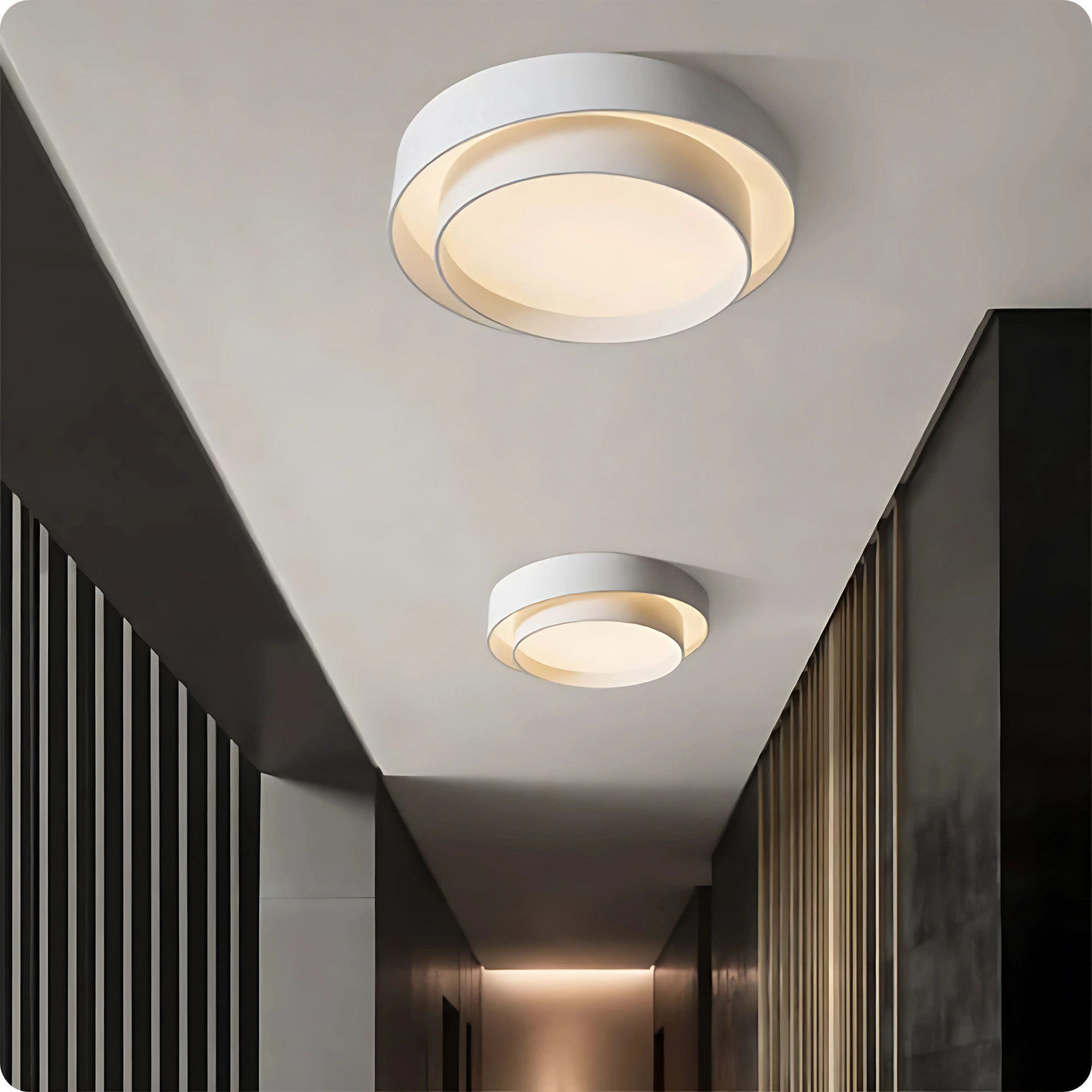 Plafonnier design circulaire en fer et acrylique avec lumière modulable - PlafonnierDeco