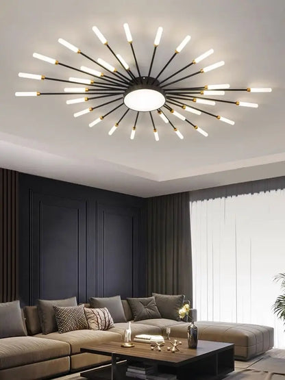 Plafonnier LED Spirale Artificielle Acrylique Dimmable avec 12 Lumières Neutres