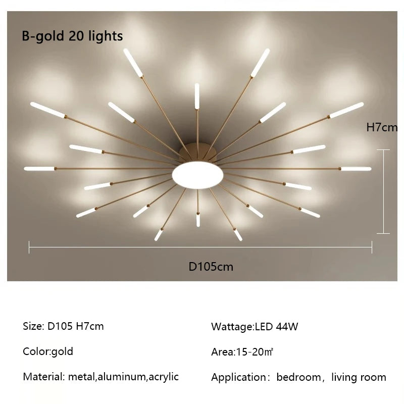 Plafonnier LED Spirale Artificielle Acrylique Dimmable avec 12 Lumières Neutres