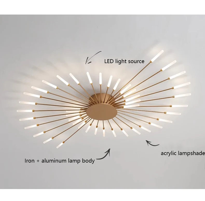 Plafonnier LED Spirale Artificielle Acrylique Dimmable avec 12 Lumières Neutres