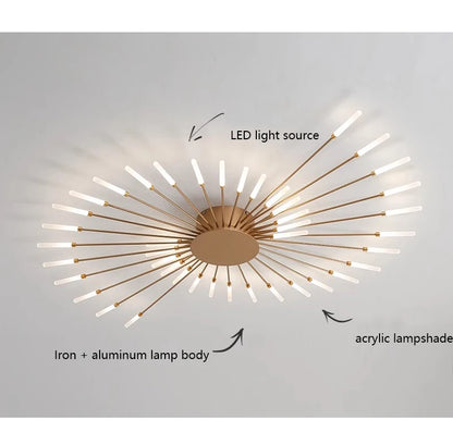 Plafonnier LED Spirale Artificielle Acrylique Dimmable avec 12 Lumières Neutres