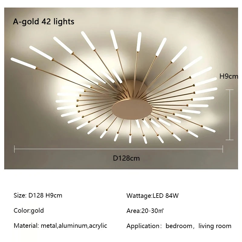 Plafonnier LED Spirale Artificielle Acrylique Dimmable avec 12 Lumières Neutres