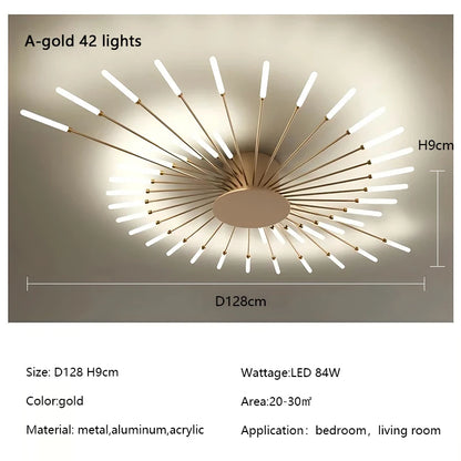 Plafonnier LED Spirale Artificielle Acrylique Dimmable avec 12 Lumières Neutres