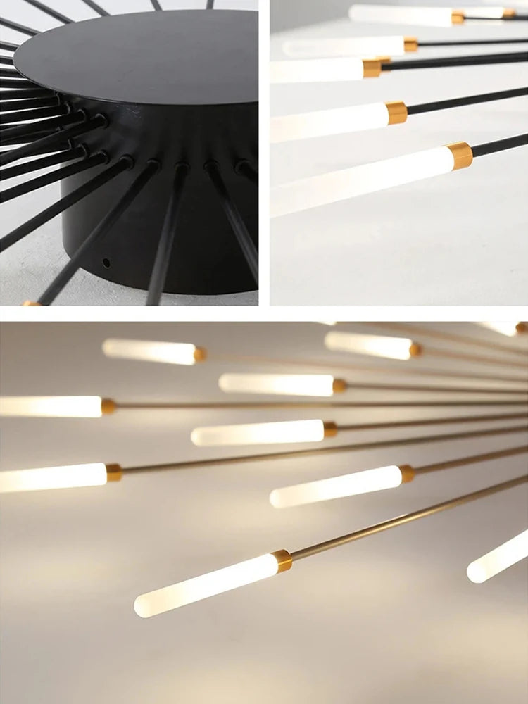 Plafonnier LED Spirale Artificielle Acrylique Dimmable avec 12 Lumières Neutres