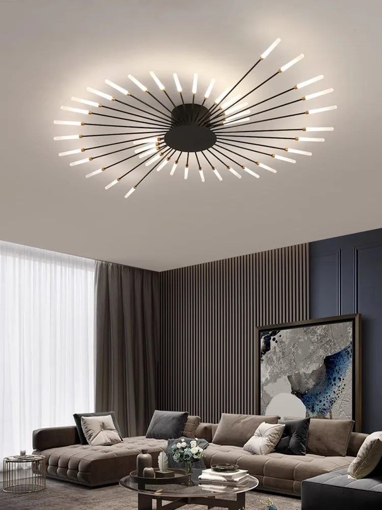 Plafonnier LED Spirale Artificielle Acrylique Dimmable avec 12 Lumières Neutres