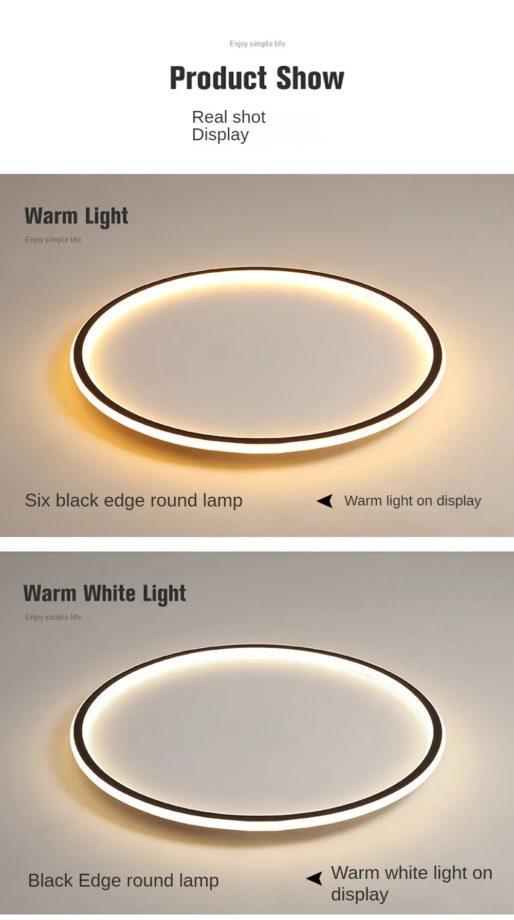 Plafonnier Circulaire Minimaliste LED Dimmable Rond