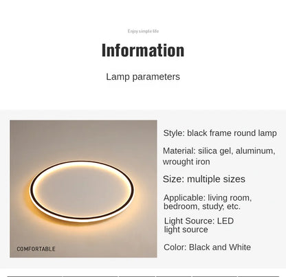 Plafonnier Circulaire Minimaliste LED Dimmable Rond