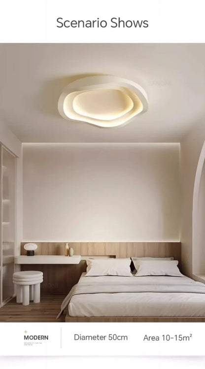 Plafonnier LED Moderne Blanc Acrylique Grande Surface | Style Nordique