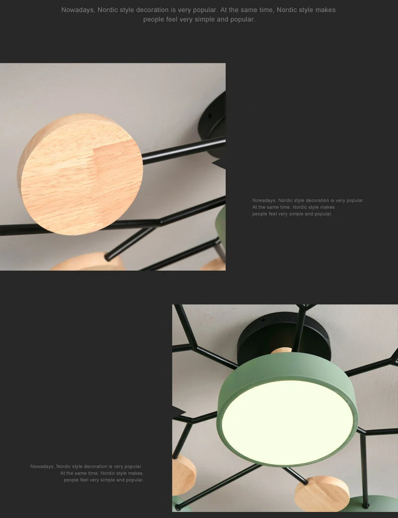 Plafonnier Moderne Design 5 Bras LED | Lumière à 3 Couleurs