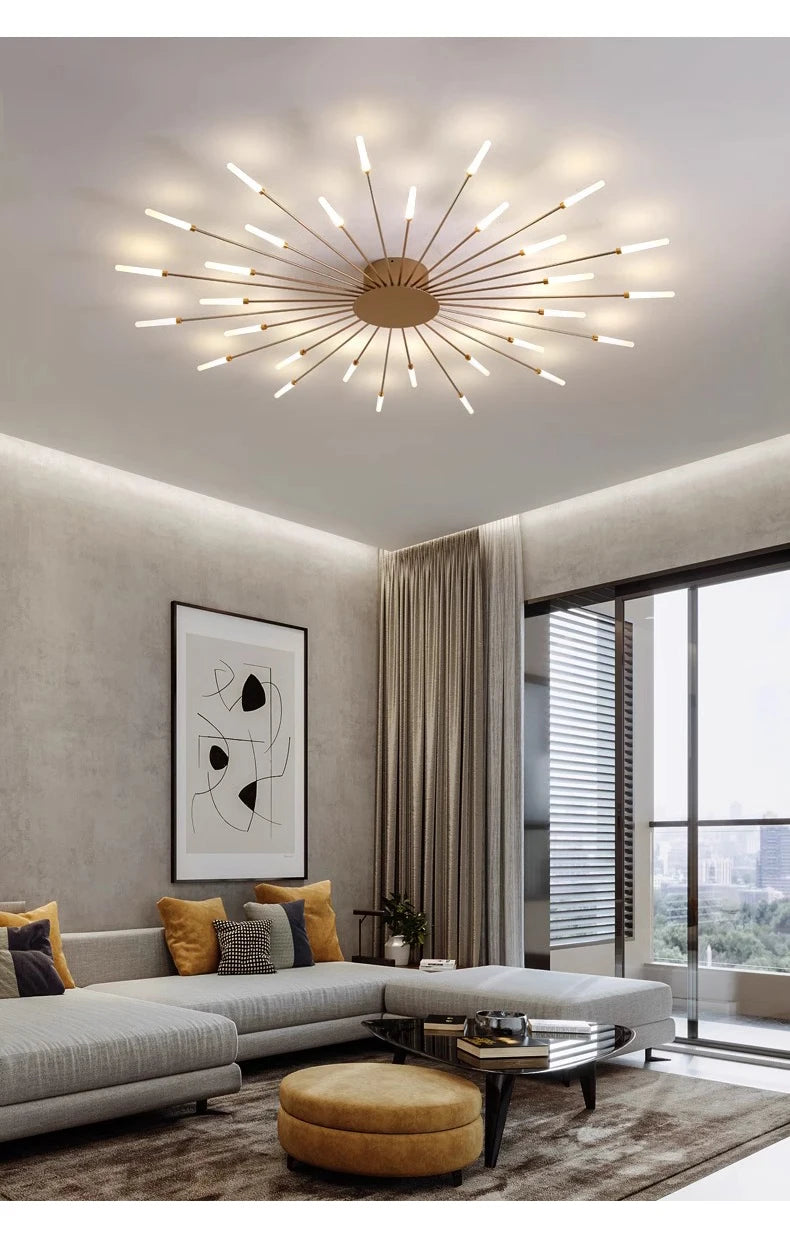 Plafonnier LED Spirale Artificielle Acrylique Dimmable avec 12 Lumières Neutres