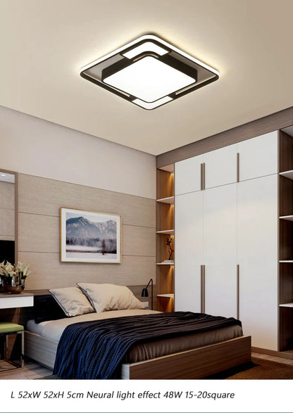 Plafonnier LED Moderne Métal Dimmable + Télécommande