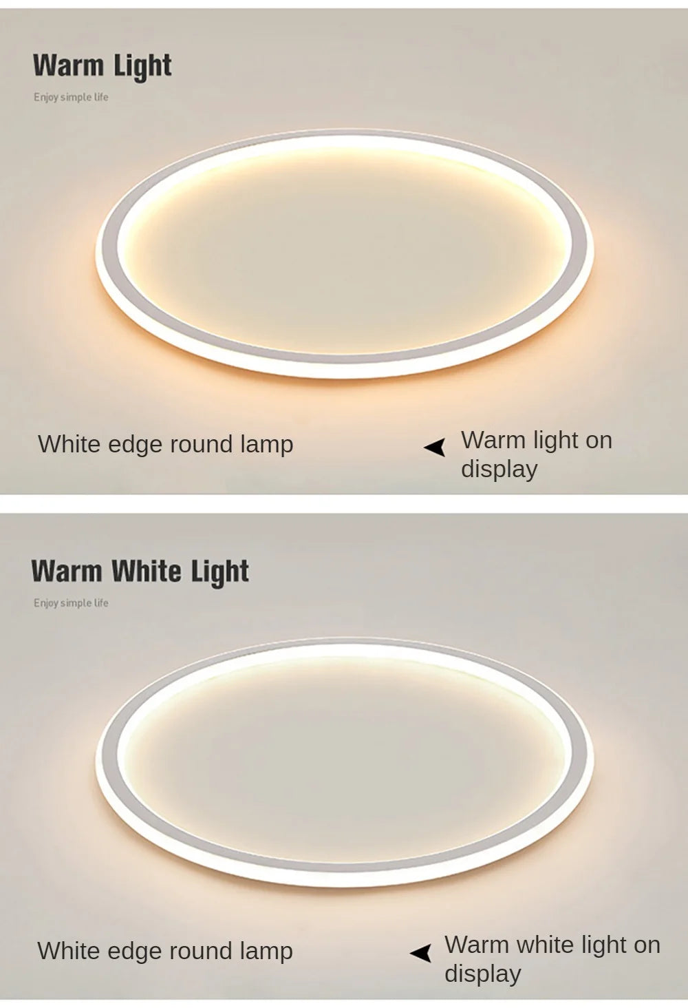 Plafonnier Circulaire Minimaliste LED Dimmable Rond