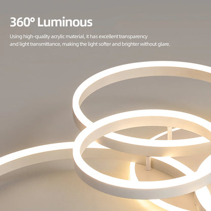 Plafonnier Design à Anneaux Circulaires Multiples | Semi-encastré