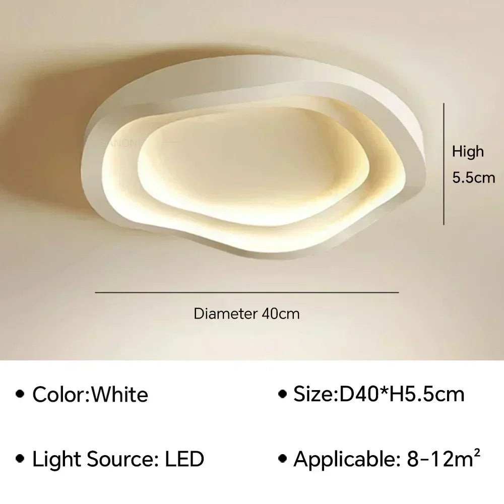 Plafonnier LED Moderne Blanc Acrylique Grande Surface | Style Nordique