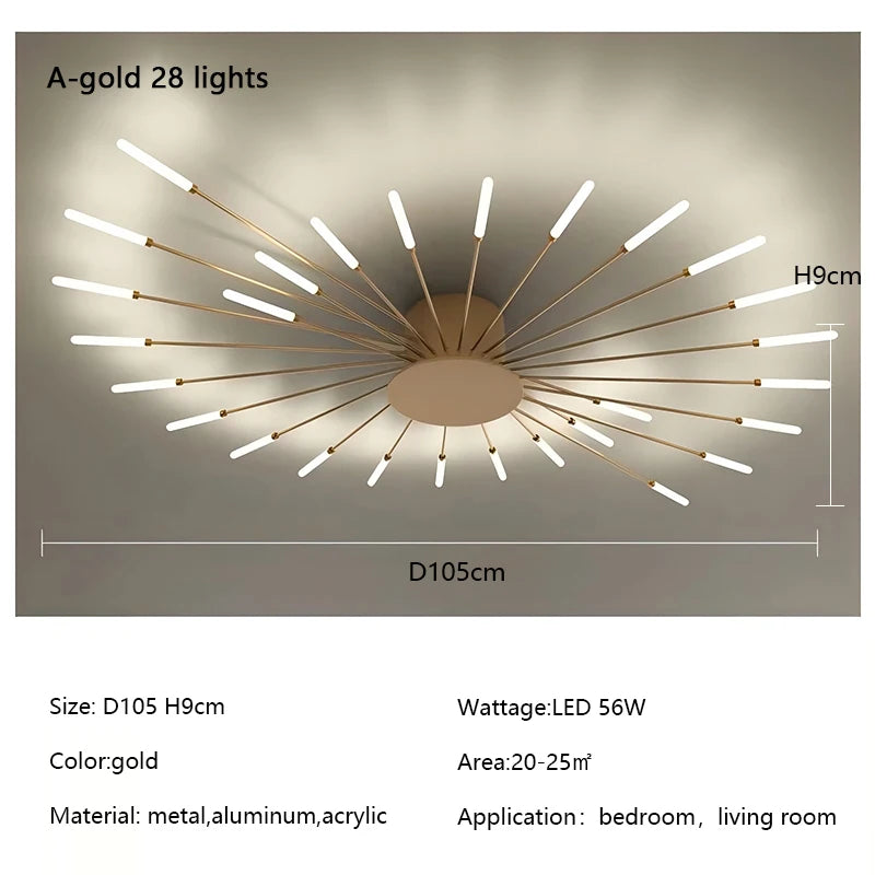 Plafonnier LED Spirale Artificielle Acrylique Dimmable avec 12 Lumières Neutres