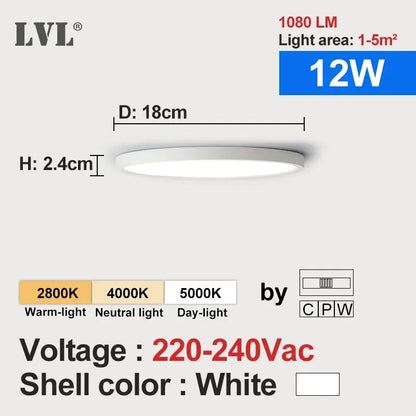 Plafonnier Rond Finition Bois LED | Températures de Couleur Ajustables