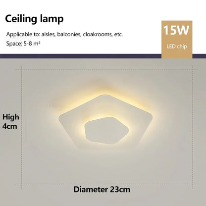 Plafonnier LED Moderne Blanc Acrylique Grande Surface | Style Nordique