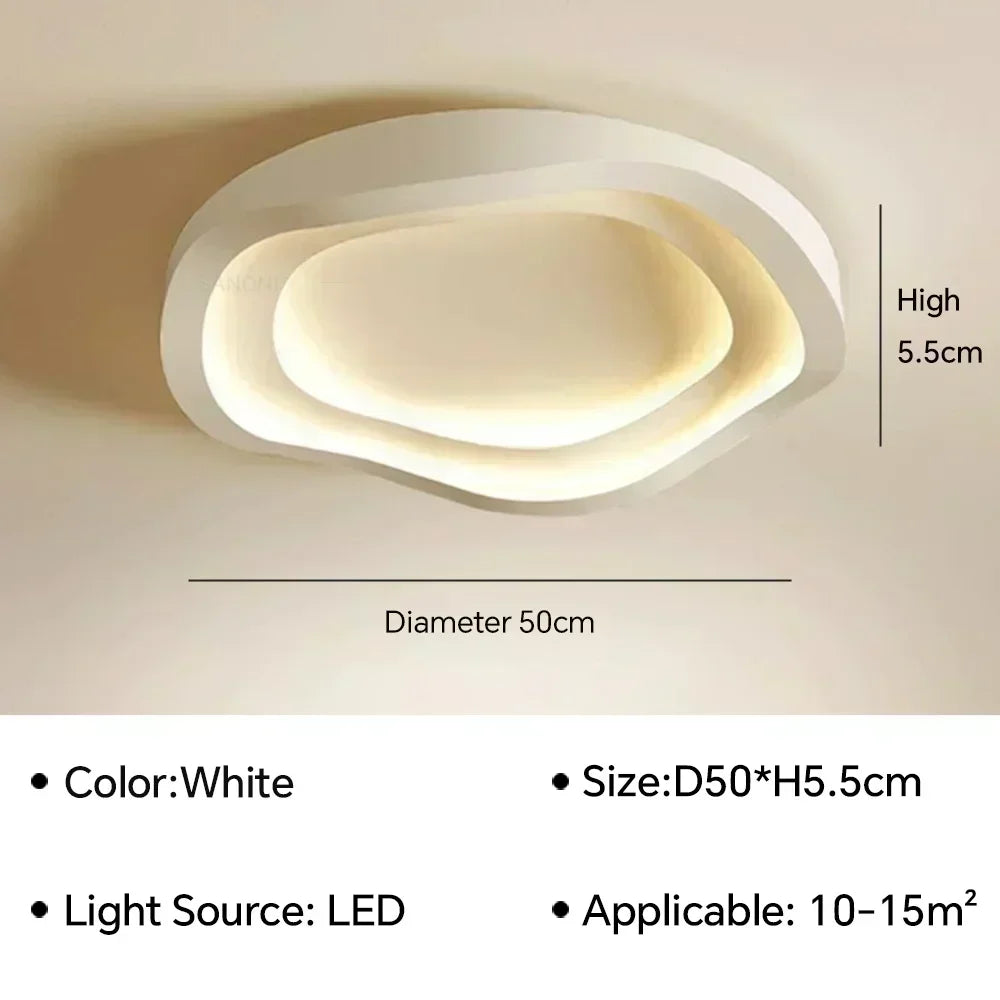 Plafonnier LED Moderne Blanc Acrylique Grande Surface | Style Nordique
