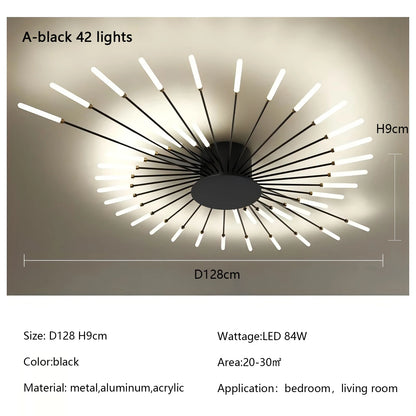 Plafonnier LED Spirale Artificielle Acrylique Dimmable avec 12 Lumières Neutres