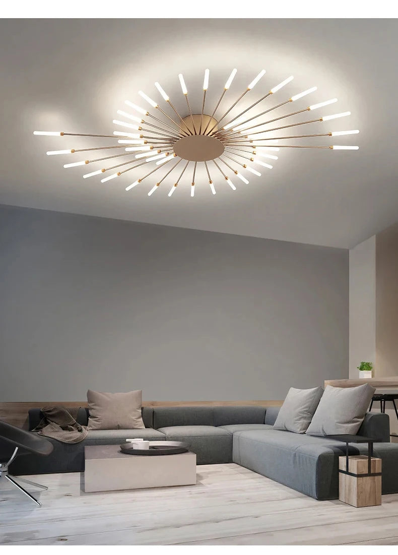 Plafonnier LED Spirale Artificielle Acrylique Dimmable avec 12 Lumières Neutres