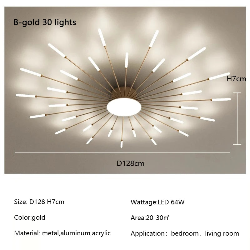 Plafonnier LED Spirale Artificielle Acrylique Dimmable avec 12 Lumières Neutres