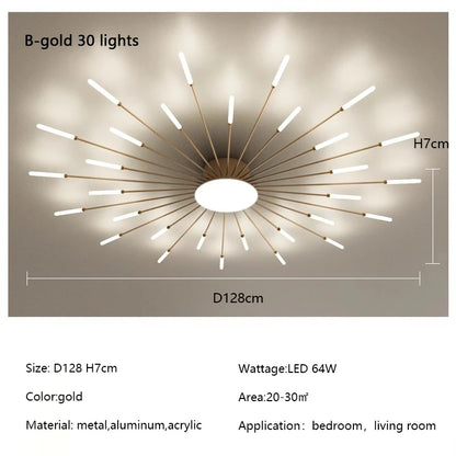 Plafonnier LED Spirale Artificielle Acrylique Dimmable avec 12 Lumières Neutres