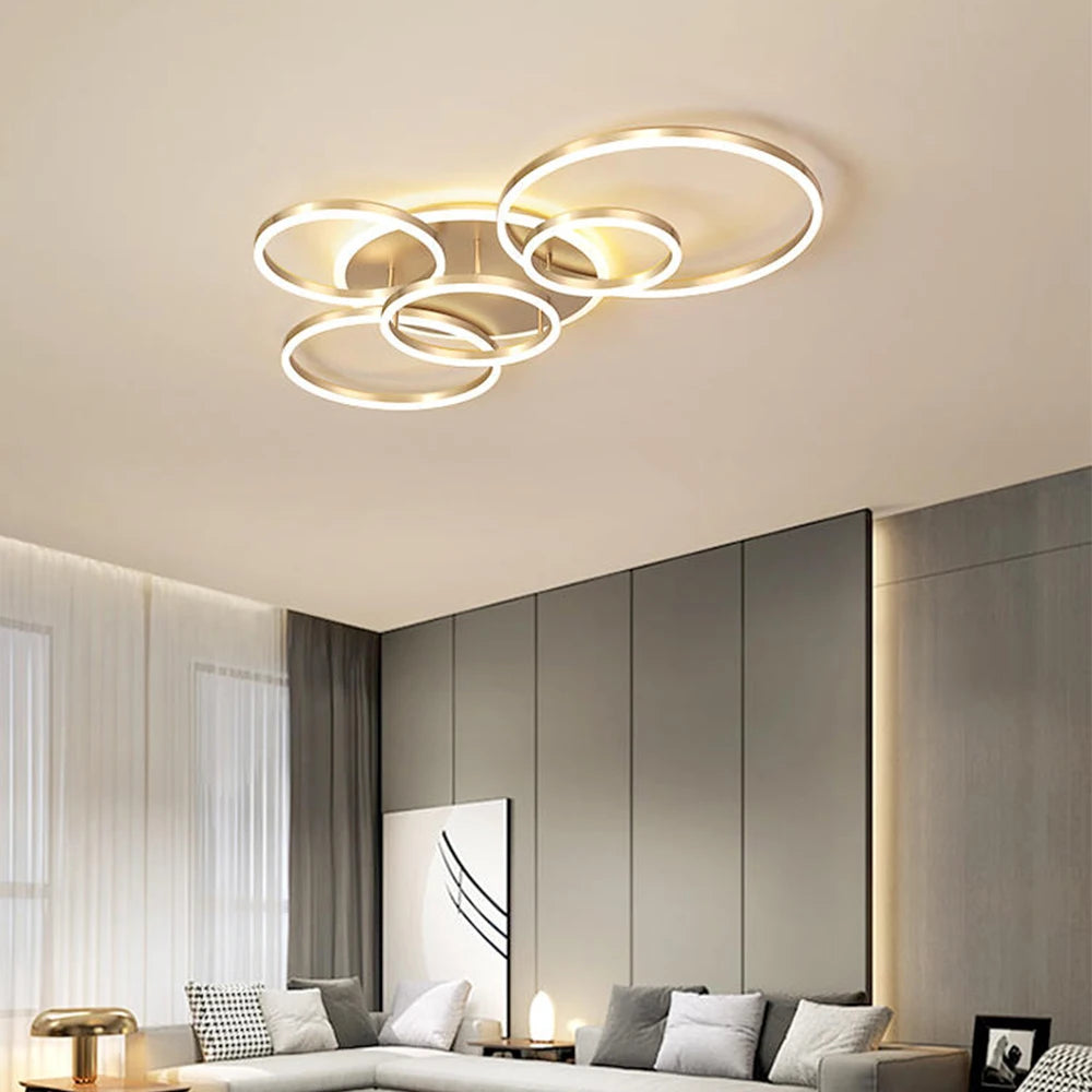 Plafonnier Design à Anneaux Circulaires Multiples | Semi-encastré