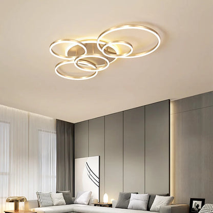 Plafonnier Design à Anneaux Circulaires Multiples | Semi-encastré