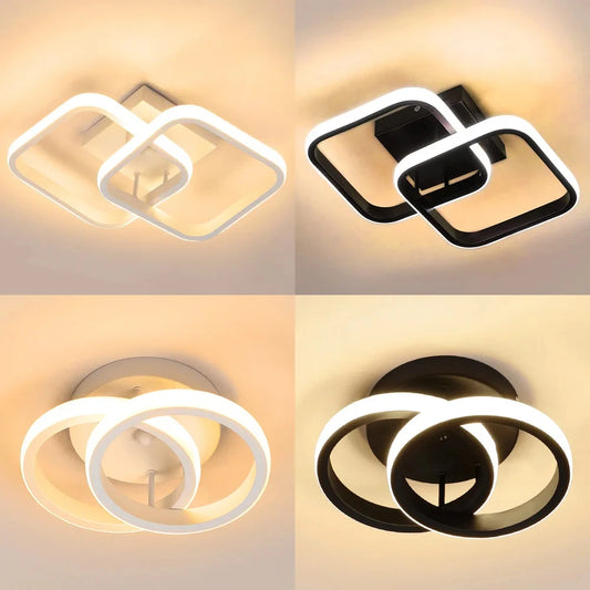 Plafonnier LED Moderne Blanc Métal Acrylique Compact