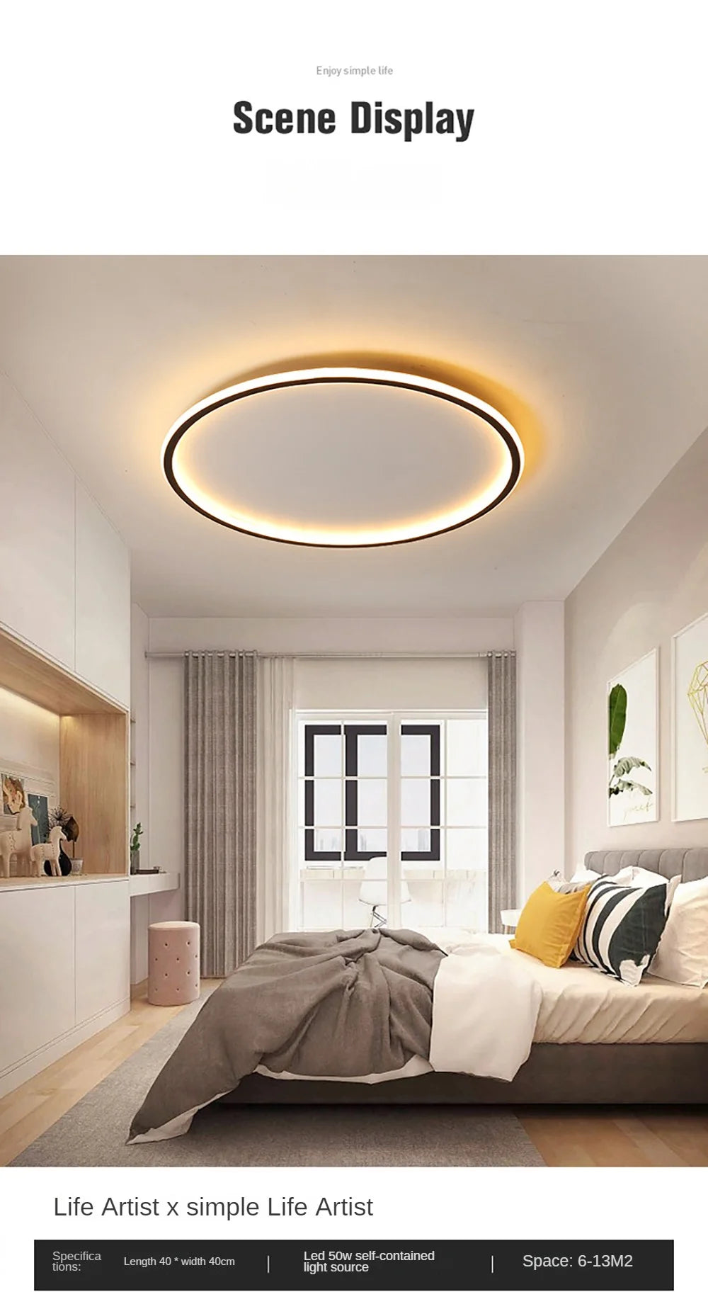 Plafonnier Circulaire Minimaliste LED Dimmable Rond
