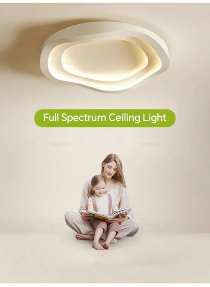 Plafonnier LED Moderne Blanc Acrylique Grande Surface | Style Nordique