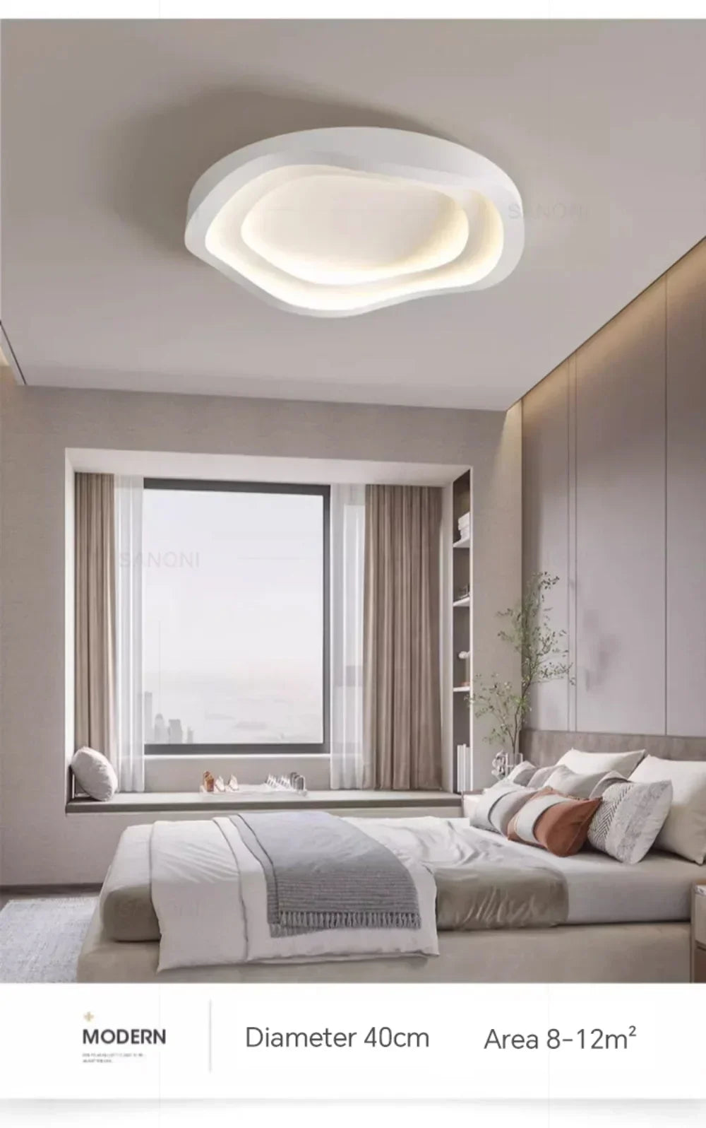 Plafonnier LED Moderne Blanc Acrylique Grande Surface | Style Nordique