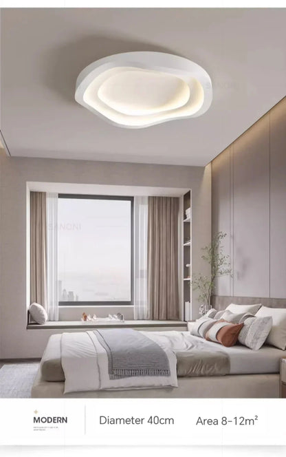 Plafonnier LED Moderne Blanc Acrylique Grande Surface | Style Nordique