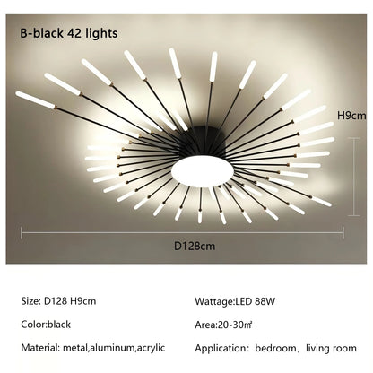 Plafonnier LED Spirale Artificielle Acrylique Dimmable avec 12 Lumières Neutres