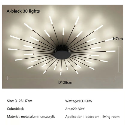 Plafonnier LED Spirale Artificielle Acrylique Dimmable avec 12 Lumières Neutres