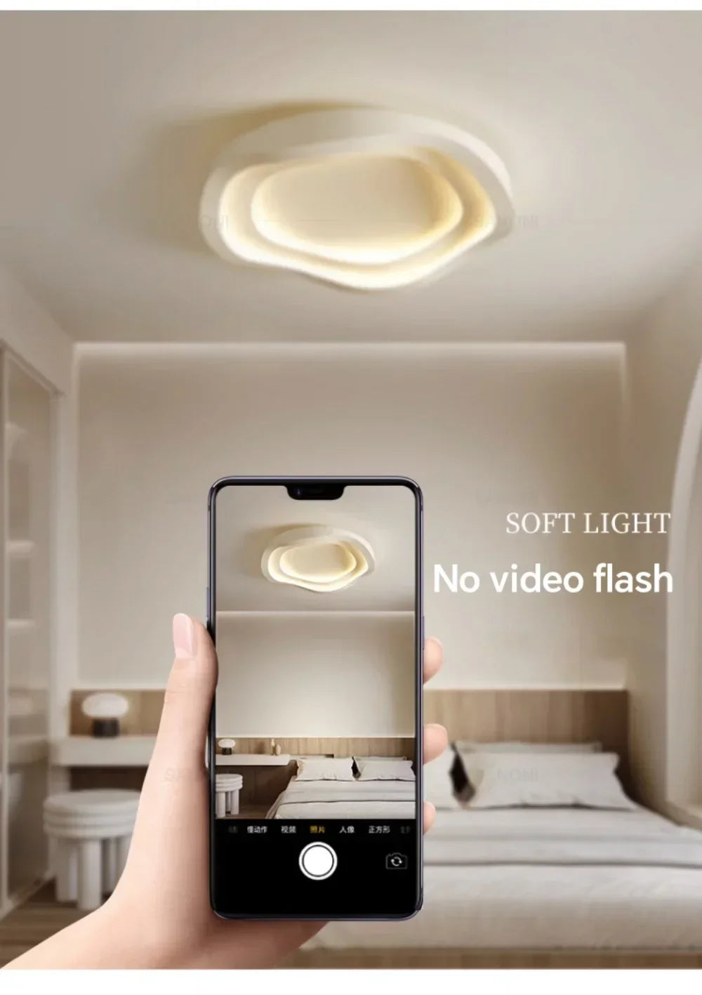 Plafonnier LED Moderne Blanc Acrylique Grande Surface | Style Nordique