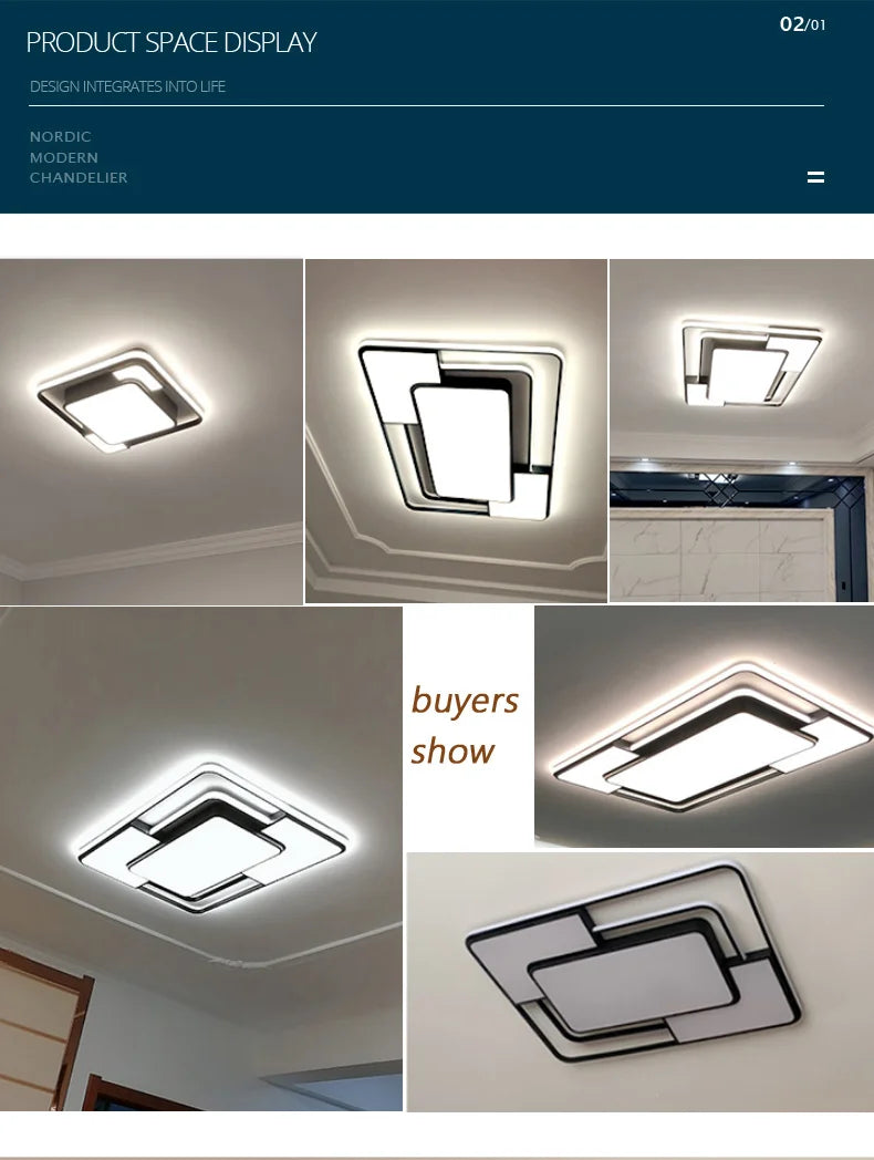 Plafonnier LED Moderne Métal Dimmable + Télécommande